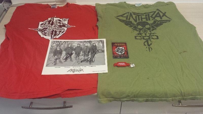 Anthrax - Autographed photo plus Fan club shirts and goodies