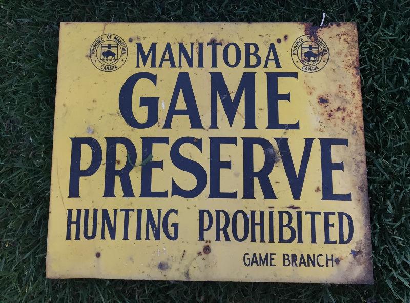 Antique  Game Preserve Sign
