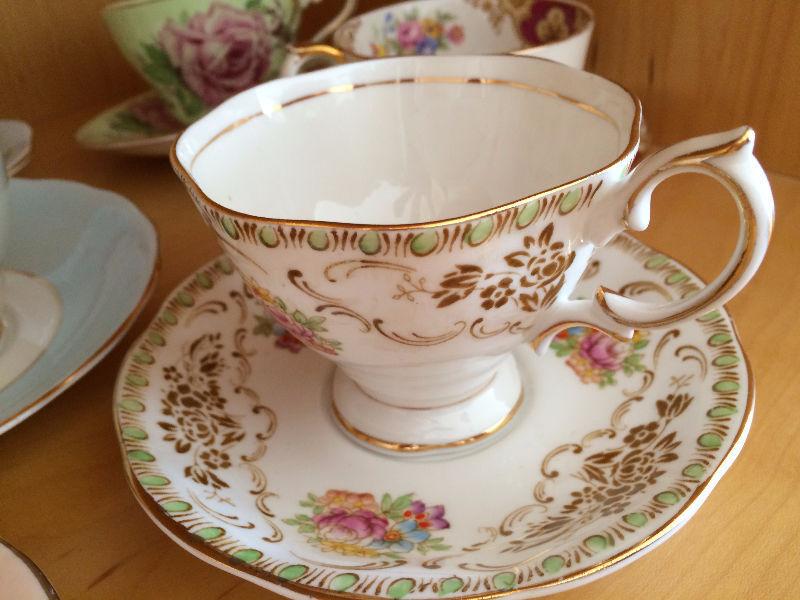 Assorted China Tea cups and saucers