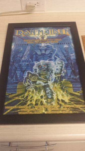 Iron Maiden Autographed poster plus Tour poster/flyer