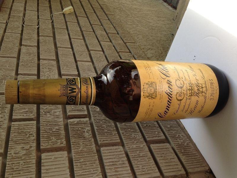 Vintage Canadian Club Whiskey Bottle - LARGE - 3.79 Litres