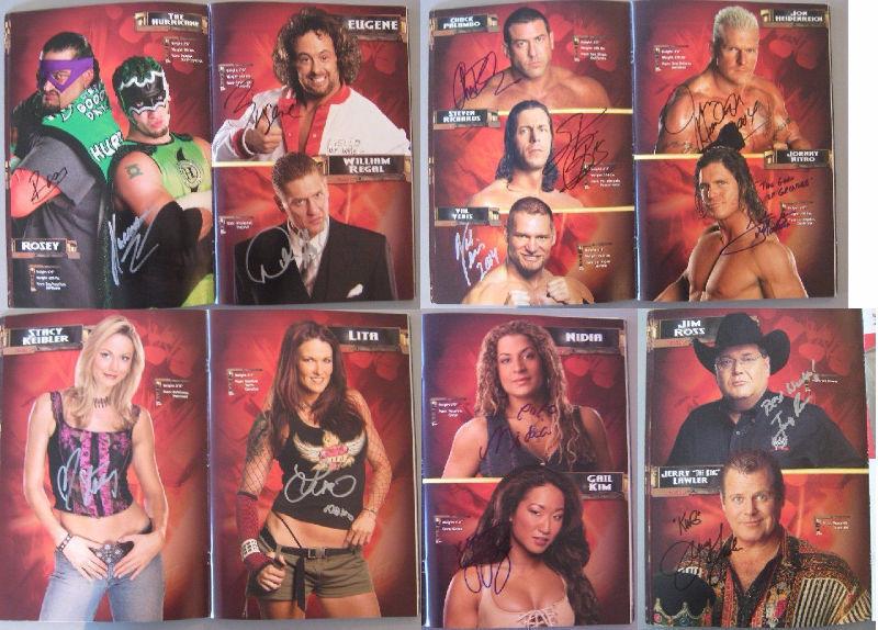 WWE WWF WRESTLING PROGRAM INCREDIBLE 73 AUTOGRAPHS! TOYS FIGURES
