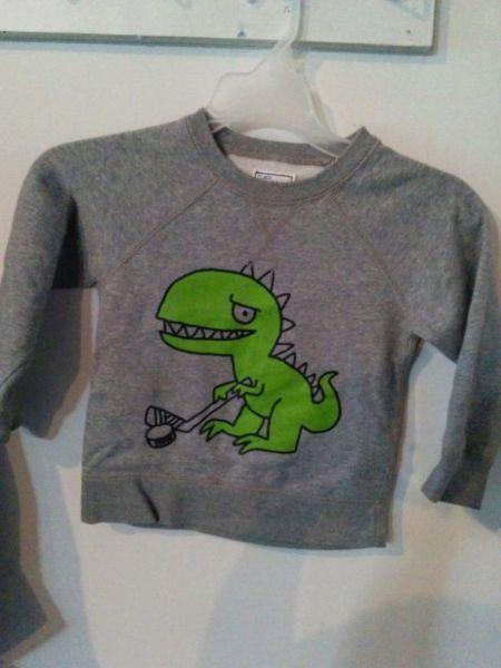 Boys dinosaur hockey sweatshirt 3T