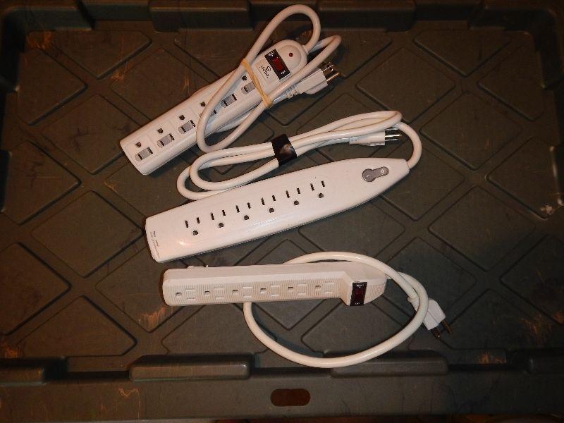 Surge Protector Power Bars, 3 Assorted