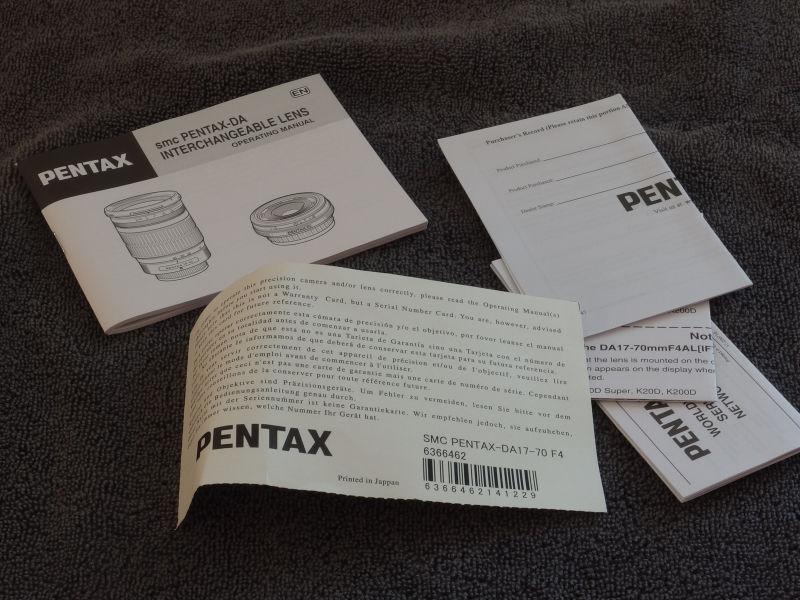 Pentax SMC DA 17-70mm F/4.0 SDM IF AL Lens, exc+, incl. hood
