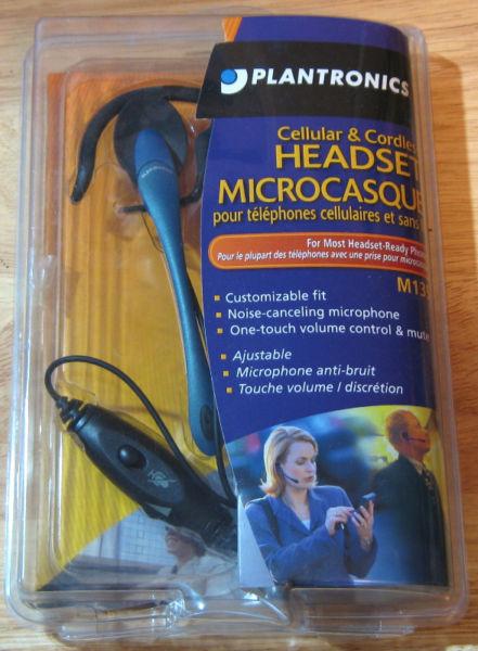 Plantronics Cellular/Cordless Headset & Microphone, 2.5mm Jack