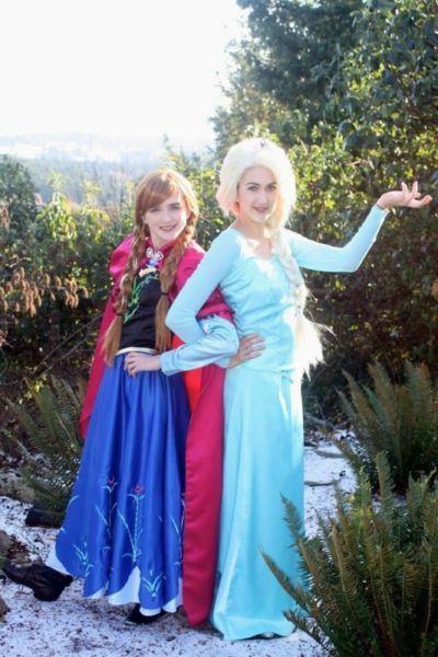 Anna and Elsa cosplay costumes