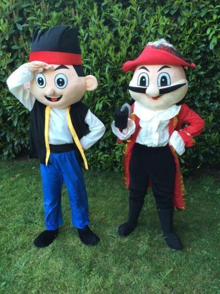 Jake the Pirate & Hook Mascot Costumes