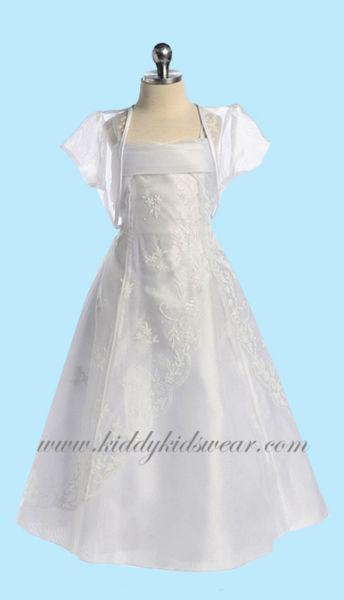White communion dresses and flower girl dresses