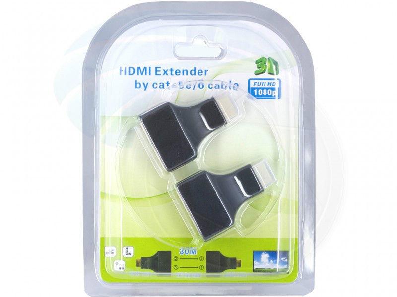 HDMI Extender by Cat 5e or Cat6 Cable up to 30meters or 100ft