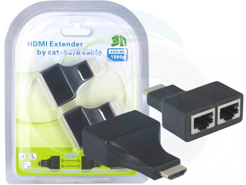 HDMI Extender by Cat 5e or Cat6 Cable up to 30meters or 100ft