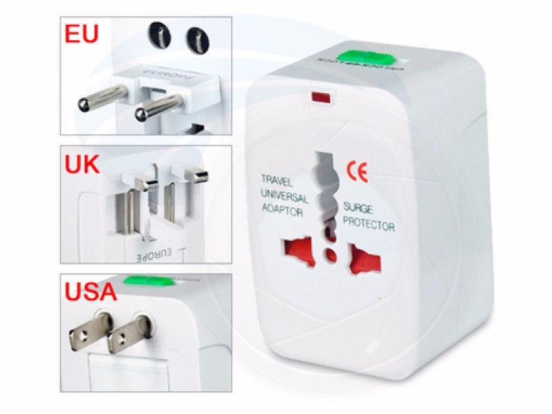 White Generic Universal World Wide Travel Charger Adapter Plug