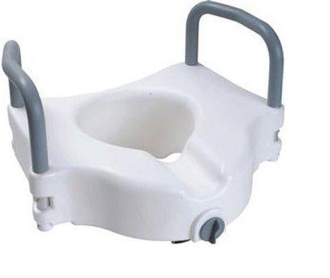 Raised toilet seat with grab bars