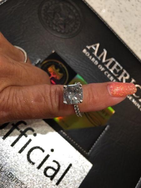 18K White Gold 6.13 TCW Diamond Engagement Ring