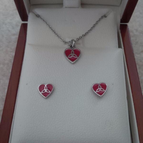 Heart-Shaped Earrings & Necklace