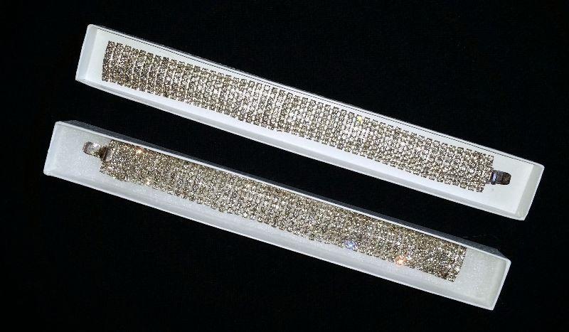 2 Vintage Rhinestone Bracelets - Breathtaking!