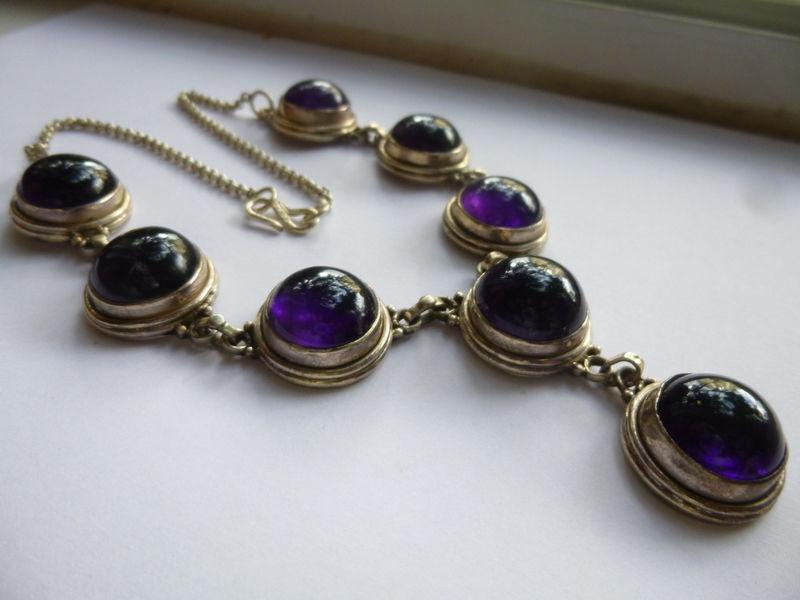 Amethyst and Sterling Silver Necklace 16