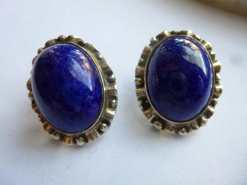 Blue Lapis and Sterling Silver Earrings