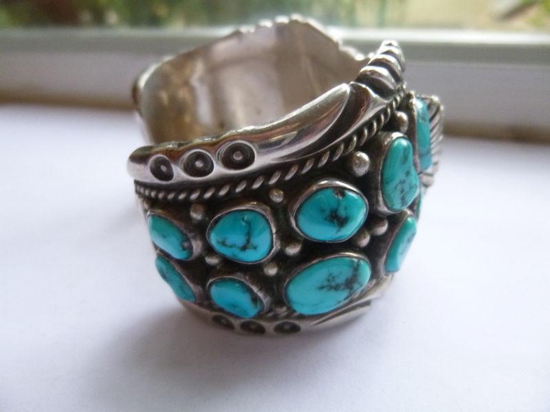 Navajo Kingman Turquoise Ladies Cuff Bracelet Size 6
