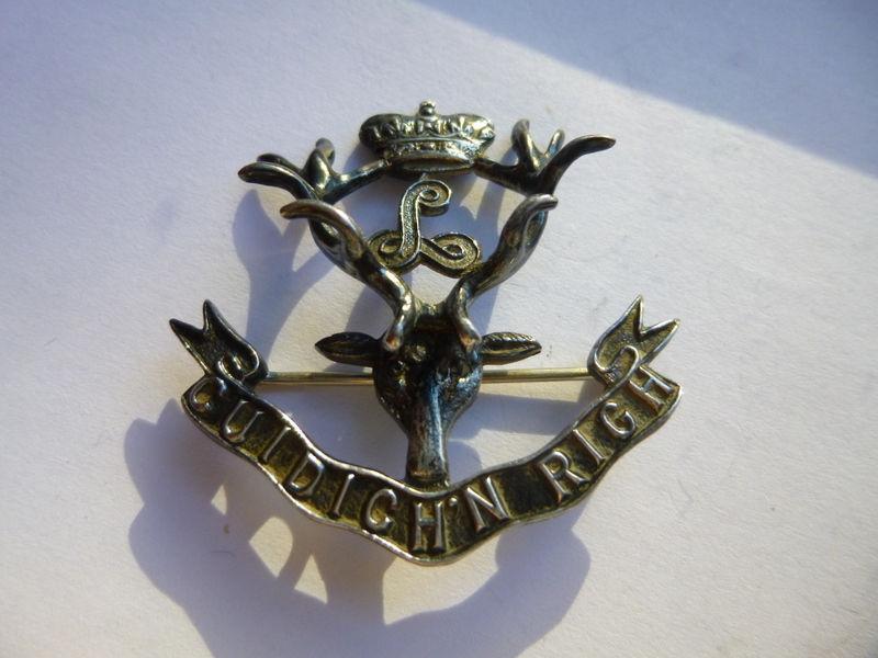 Seaforth Highlanders Badge Pin in Sterling Silver