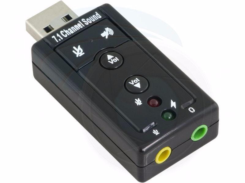 USB 2.0 Mic Speaker 7.1 CH 3D Audio Sound Card Adapter