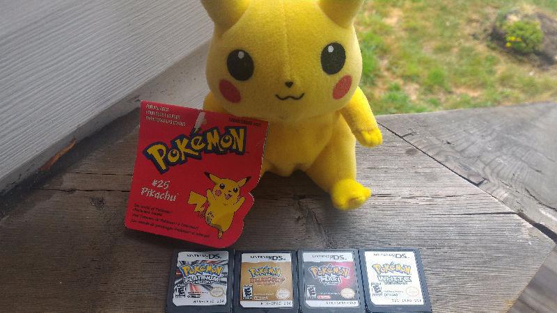 PokeMon White Platinum HeartGold Pearl DS Versions With Pikachu