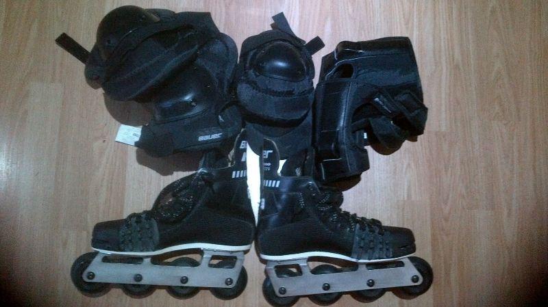 Bauer Roller blades with pads