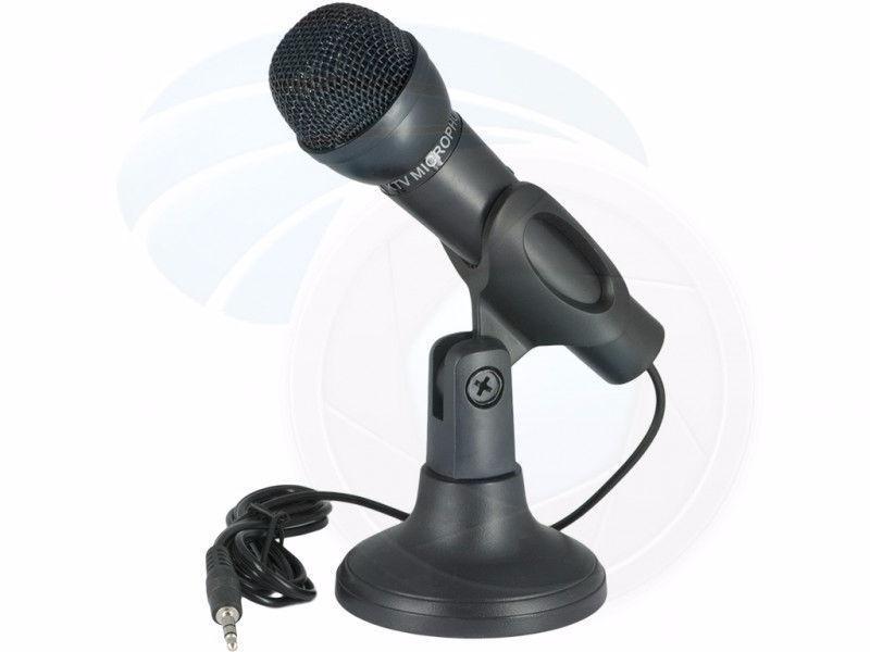 3.5mm Plug Wired PC Computer Microphone with Switch Stand Holder