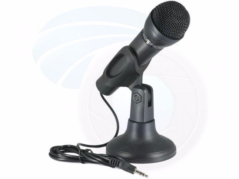 3.5mm Plug Wired PC Computer Microphone with Switch Stand Holder
