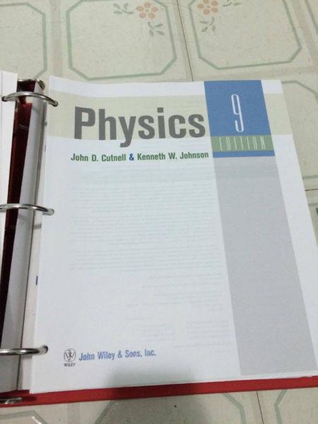 Cutnell & Johnson Physics 9th ed. Wiley binder version