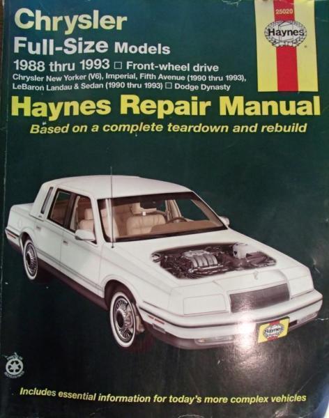 Haynes Repair Manual Chrysler 1988-1993