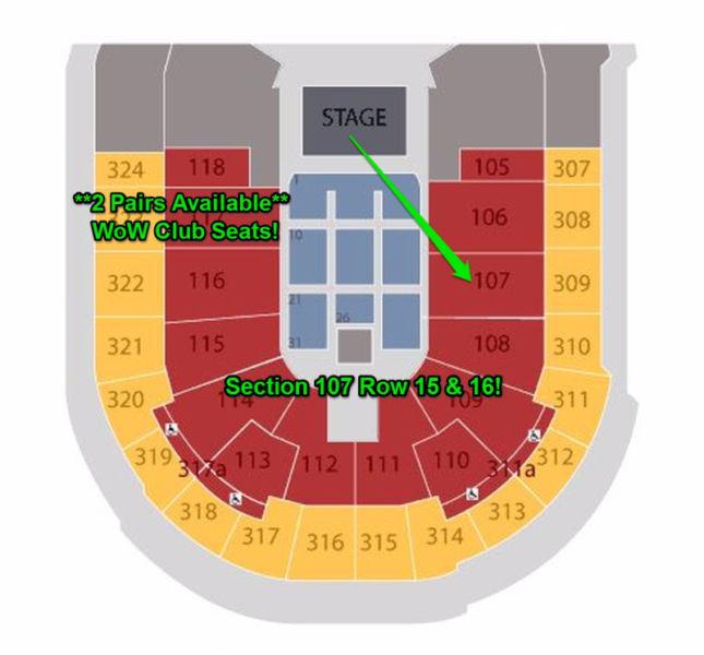 ***THE HIP! - NEAR THE STAGE! - 2 PAIRS IN CLUB SECTION 107!***
