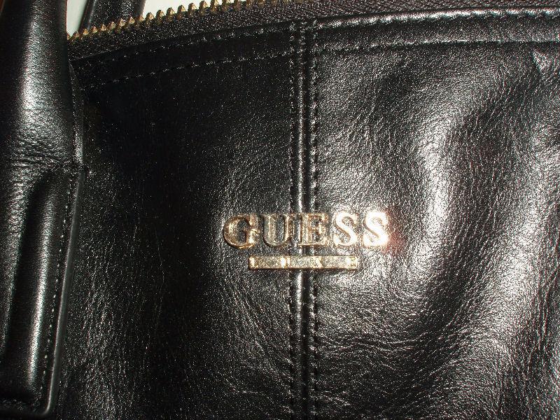 GUESS by Marciano designer black soft leather handbag/crossbody