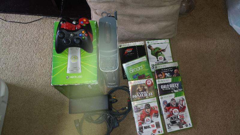 X Box 360 120 GB w 8 Games and Two Controllers