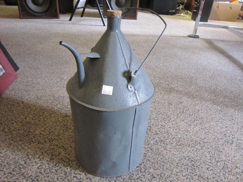 Antique Metal Can With Spout For Sale