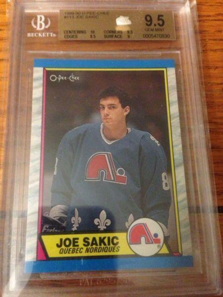 Graded rookie hockey cards Sakic Belfour