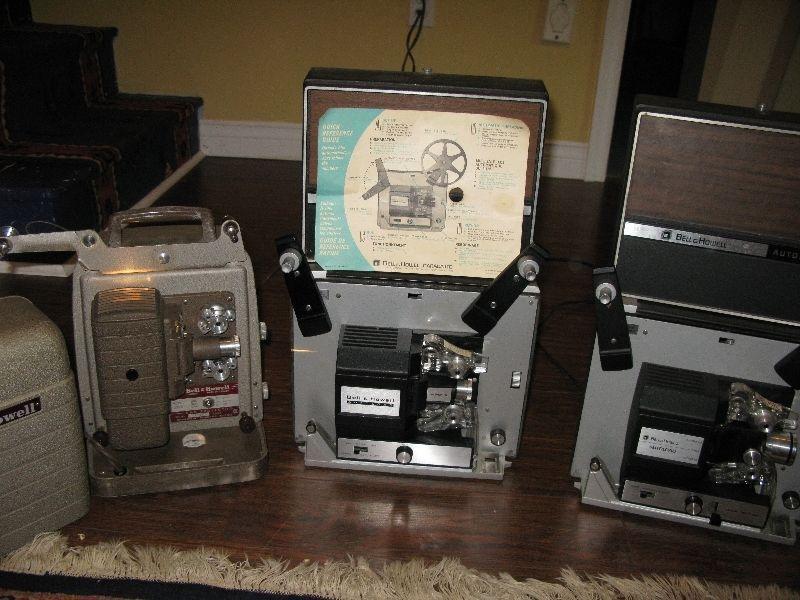 one 8 and two super 8 projectors