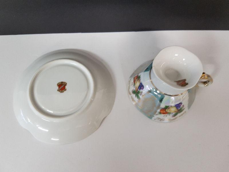 Shafford Tea Cup and Saucer with Pear and Berries