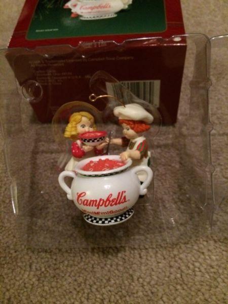 Christmas ornaments. Campbell's soup. Carlton Cards collection