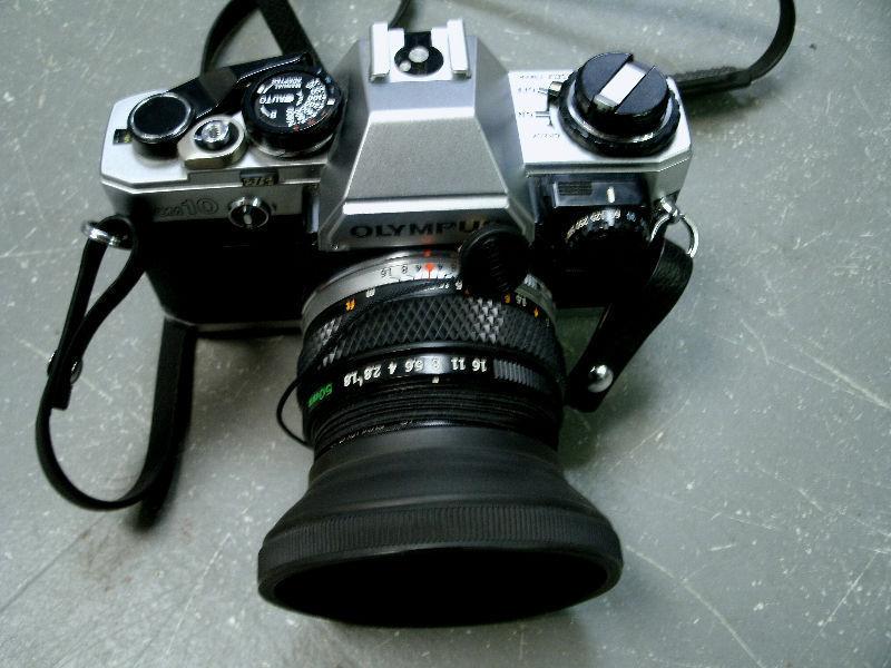 Olympus OM-10 Camera, 2 Lens & Separate Electronic Flash