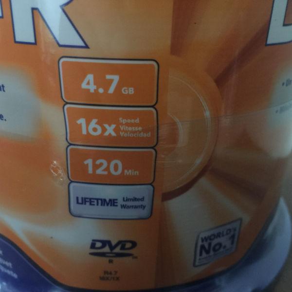 Brand New Sealed 100pk Verbatim AZO DVD-R 4.7GB 16x 120min