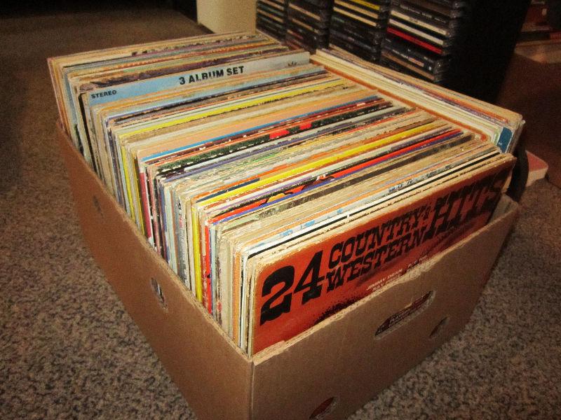 Box Of 150 Various Country & Western Records For Sale
