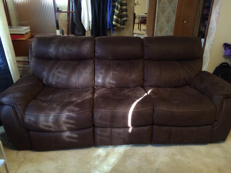 Morrow Reclining Sofa - Saddle Brown bought from Leon's
