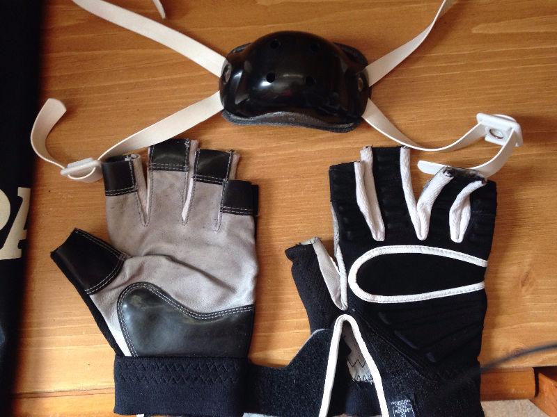 Cutter lineman gloves youth XL and felt chin strap