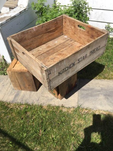 Antique wood Kitchen Star Bread Box $55