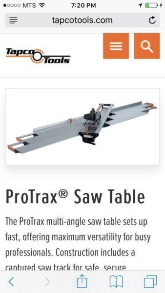 Pro trax multi angle saw table for soffit