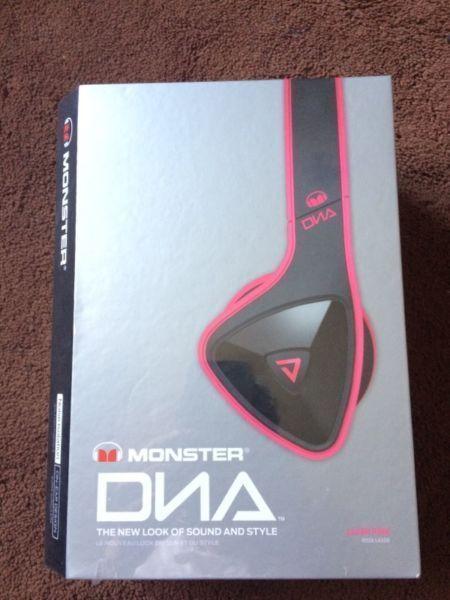 Monster DNA headphones-laser pink