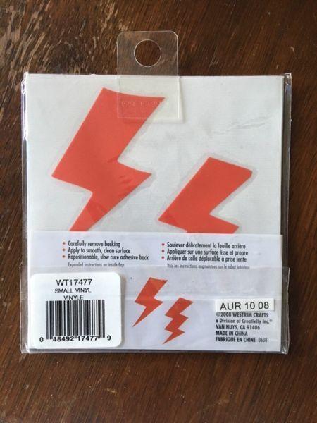Vinyl lightning bolts. New
