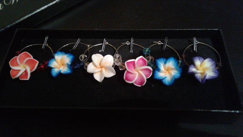 Wine Charm Sets- 1 Christmas and 1 Flower