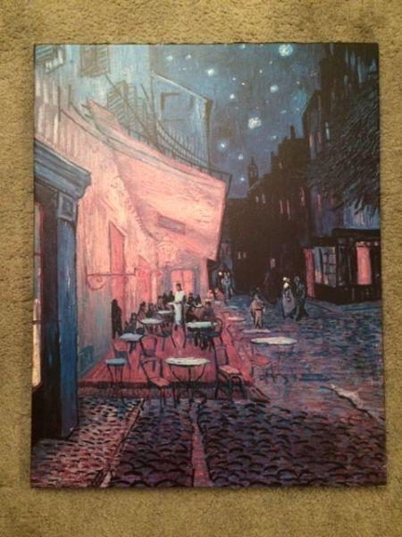 MOONLIGHT CAFE STRETCHED CANVAS PRINT - $20